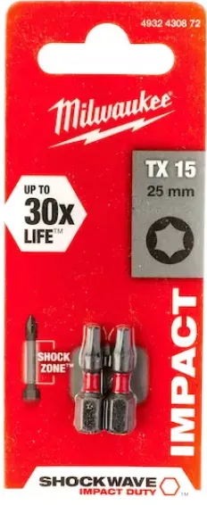 [4932430872] Embouts de vissage SHOCKWAVE TX15 25 mm (2 piéces)
