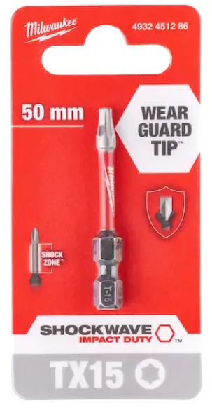 Embouts de vissage SHOCKWAVE TX15 50 mm 