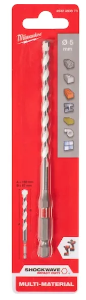 [4932493873] Milwaukee Foret multi-matériaux SHOCKWAVE 5x150 mm