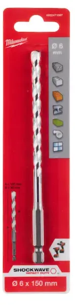 [4932471097] Milwaukee Foret multi-matériaux SHOCKWAVE 6x150 mm