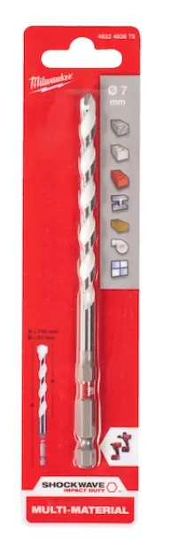 [4932493875] Milwaukee Foret multi-matériaux SHOCKWAVE 7x150 mm