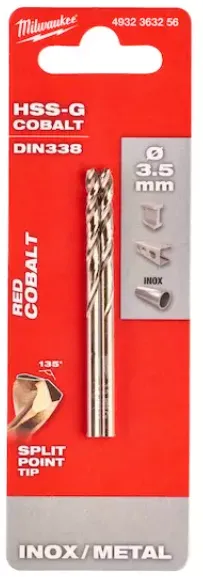 [4932363256] Milwaukee Foret à métaux HSS-G Cobalt 3,5 x 70 mm (2 pièces)