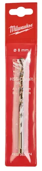 [4932363274] Milwaukee Foret à métaux HSS-G Cobalt 8 x 117 mm