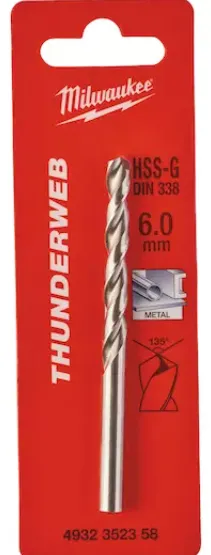 [4932352358] Milwaukee Foret à métaux Thunderweb HSS-G 6 x 93 mm