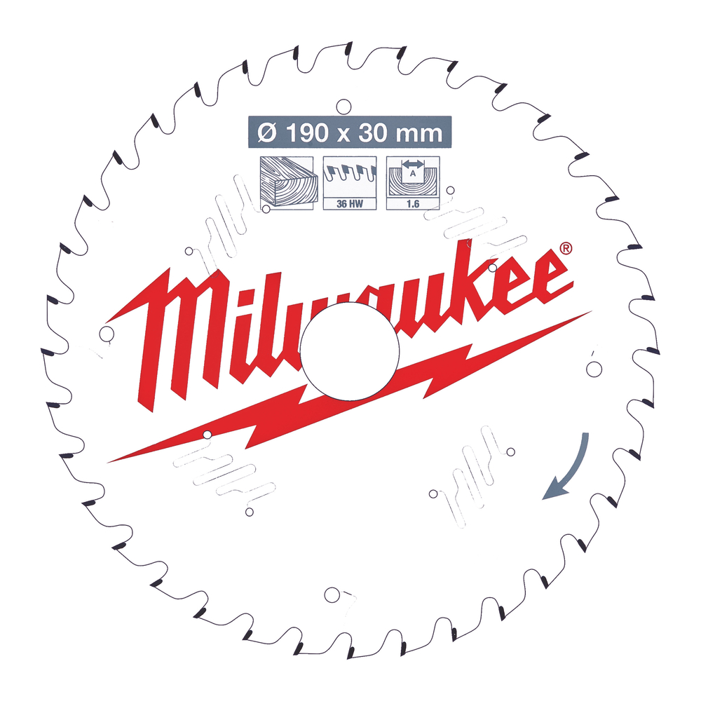 Milwaukee Lame de scie circulaire P L 190x30x1,6x36ATB