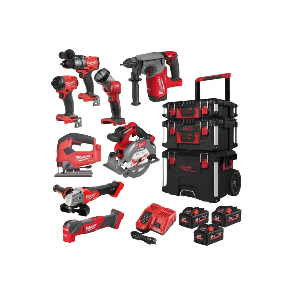 [4933499240] Milwaukee - M18 FPP8E-553P 18V 8 pièces (3x 5.5Ah + 1x 3.0Ah)