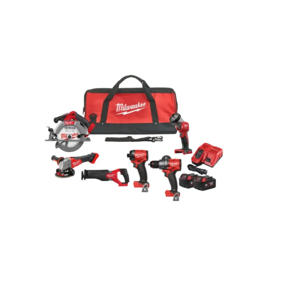 [4933498658] Milwaukee M18 FPP6G3-502B Batterie Li-ion 18 V Ensemble combiné de 6 pièces dans un étui de transport (2 batteries de 5,0 Ah)
