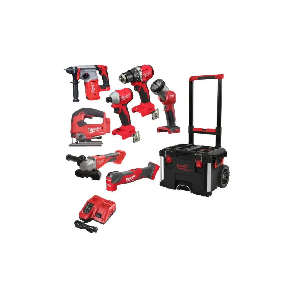[4933499297] Milwaukee - M18 FPP7E-503P 18V Li-ion 7 pièces (3x 5.0Ah + 1x 2.0Ah) dans Packout
