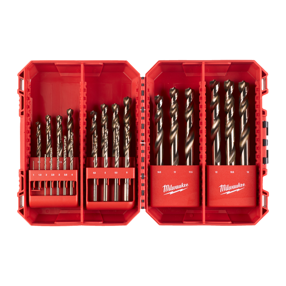 [4932493868] Milwaukee RED COBALT PACKOUT Ready Box Foret à métaux set HSS-G (1/1,5/2/2,5/3/3,5/4/4,5/5/5,5/6/6,5/7/7,5/8/8,5/9/9,5/10/10,5/11/11,5/12/12,5/13 mm)