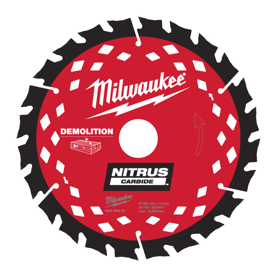 [4932499376] Milwaukee SCIE CIRCULAIRE NITRUS 190X30X1,6/24 ALT