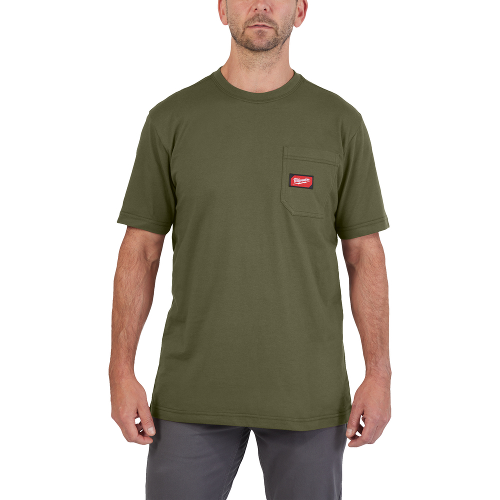 [4932493020] T-shirt de travail vert manches courtes L