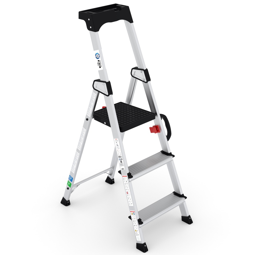 [HA102] Escabeau pro alu Hazar HA10 2+1 marches