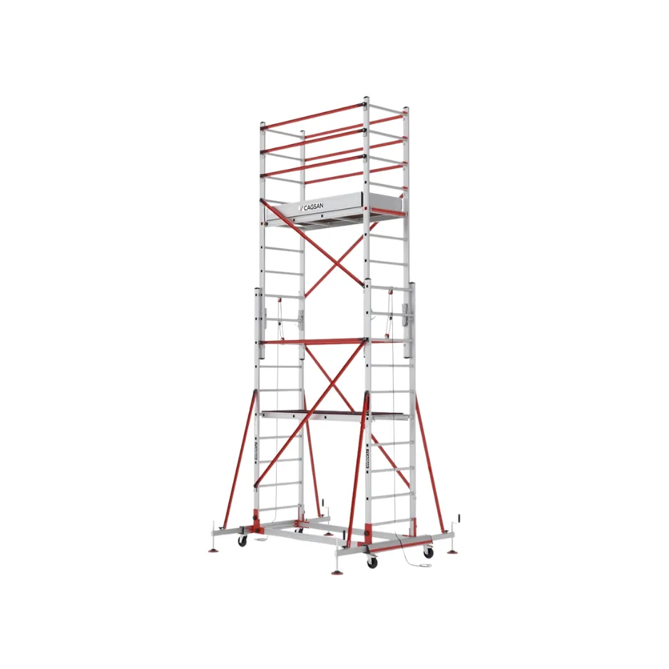 [S005_XLN_PR] TELESAFE XL / PR - 2x10 Step Double Part Aluminium Scaffoldings Premium