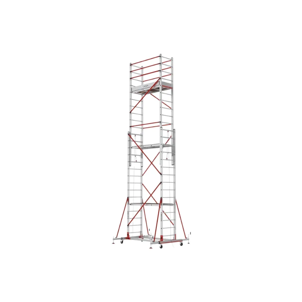 [S008_XLN_PR] TELESAFE XL / PR - 2x15 Step Double Part Aluminium Scaffoldings Premium