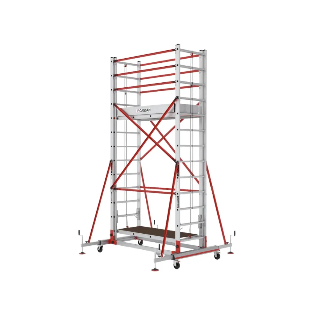 [S004_XLN_PR] TELESAFE XL / PR - 2x8 Step Double Part Aluminium Scaffoldings Premium